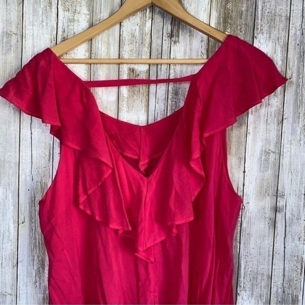 BCBGeneration Pink Ruffle Open Back Blouse - Picture 3 of 5